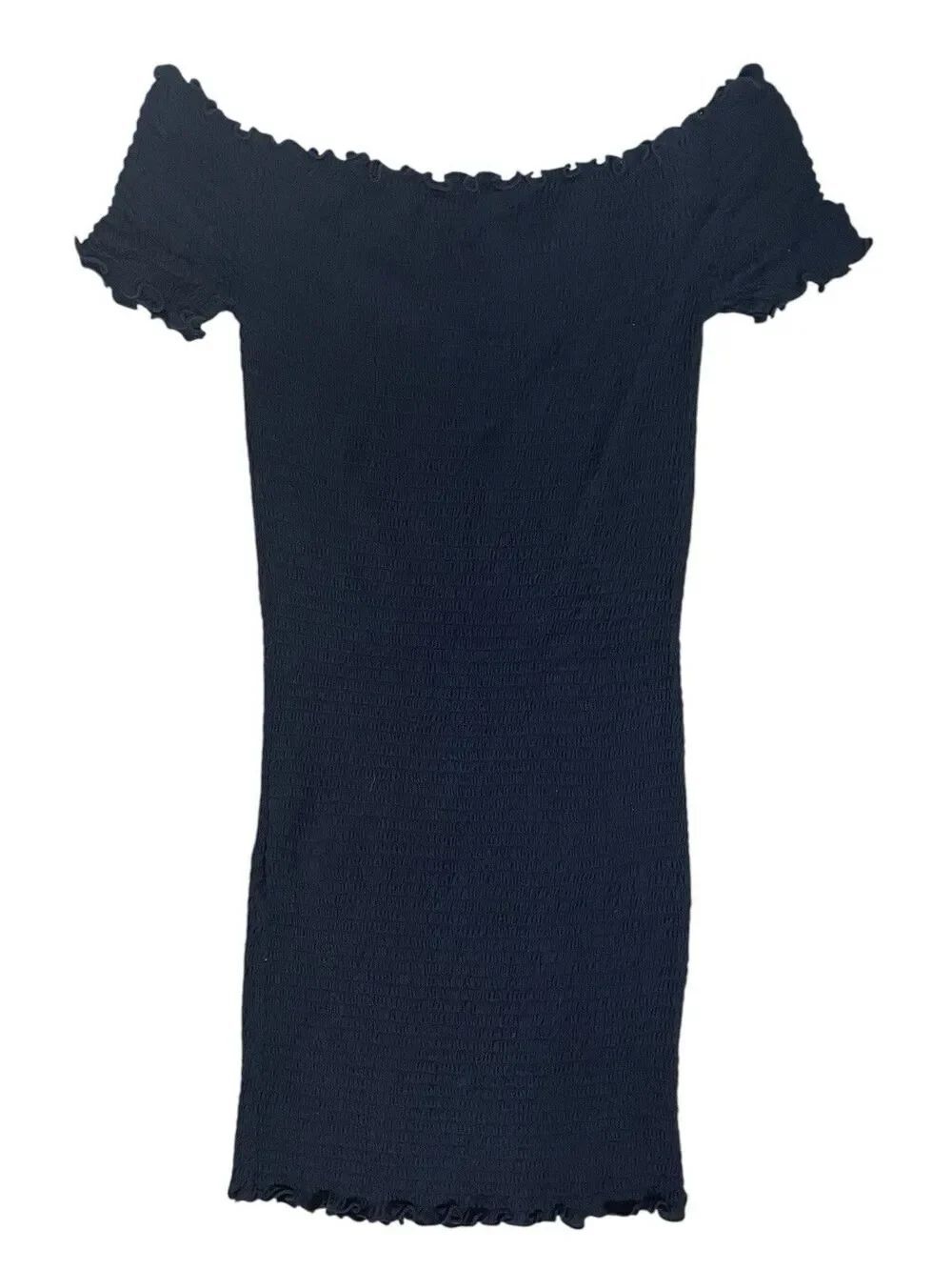 Heart Hips Black Smocked Off Shoulder Mini Dress Women’s Size M NWT